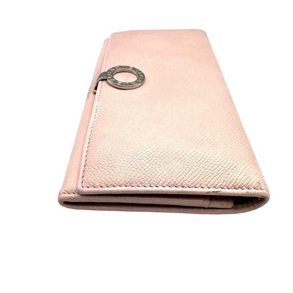 Long wallet Bvlgari leather pink 30413 folding cl… - image 3