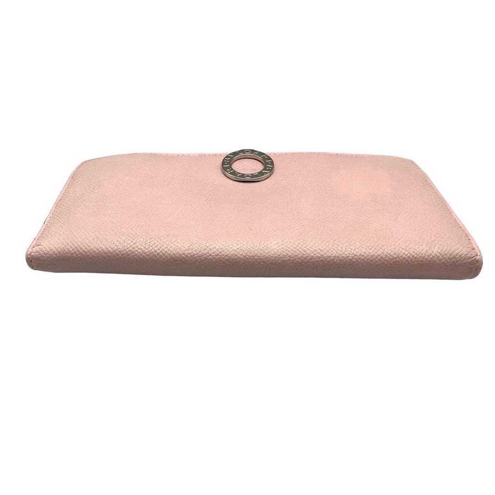 Long wallet Bvlgari leather pink 30413 folding cl… - image 4