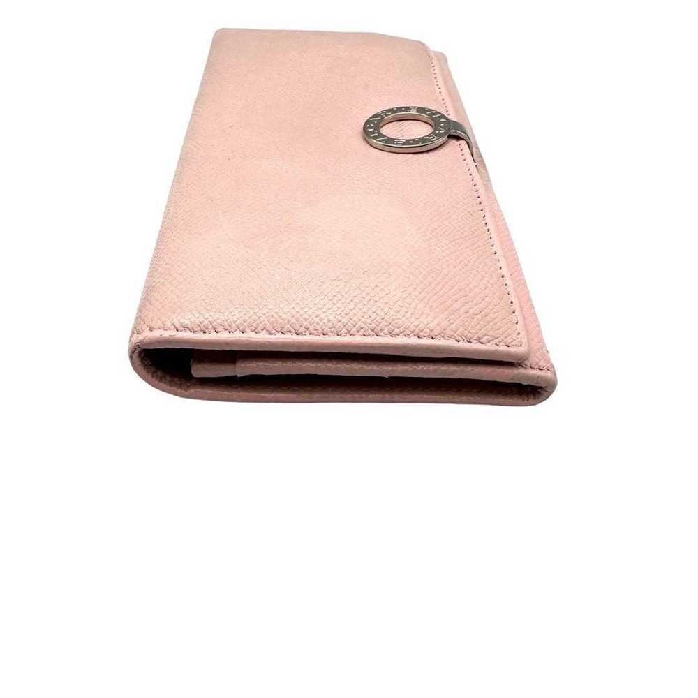 Long wallet Bvlgari leather pink 30413 folding cl… - image 5