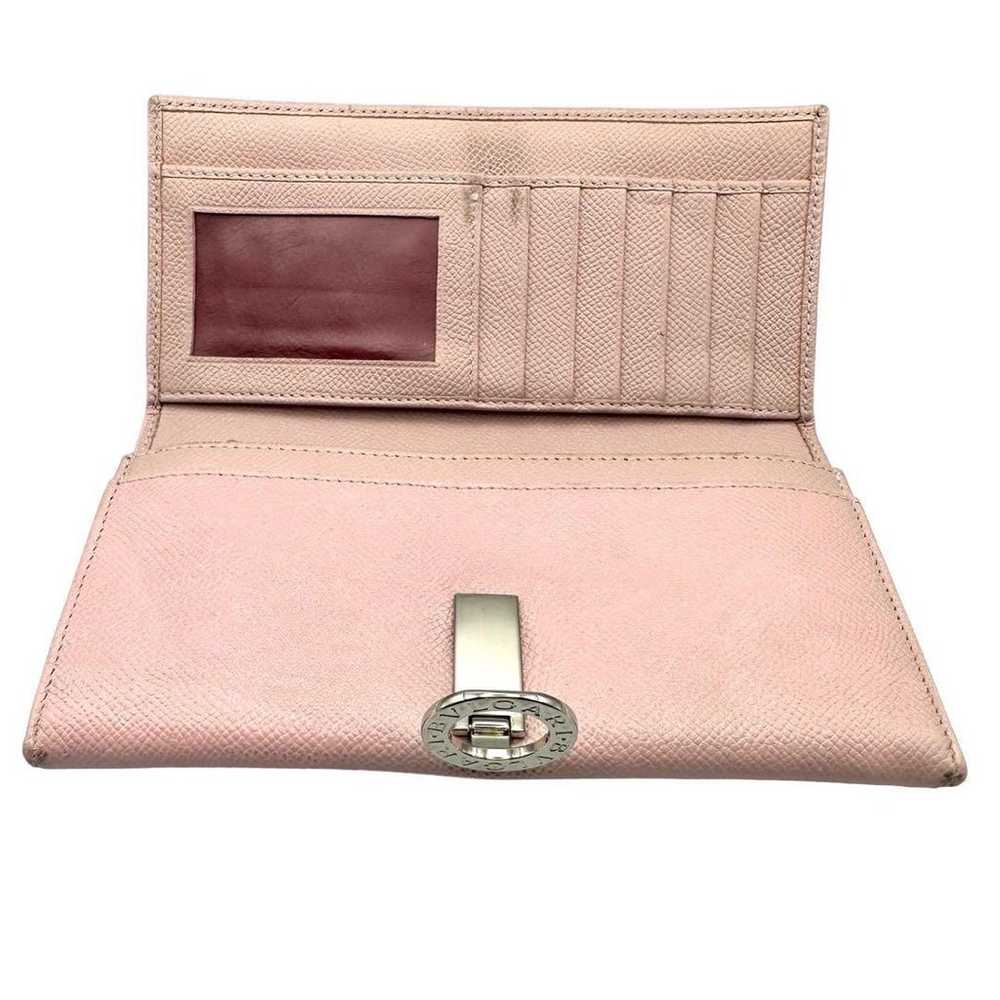 Long wallet Bvlgari leather pink 30413 folding cl… - image 7