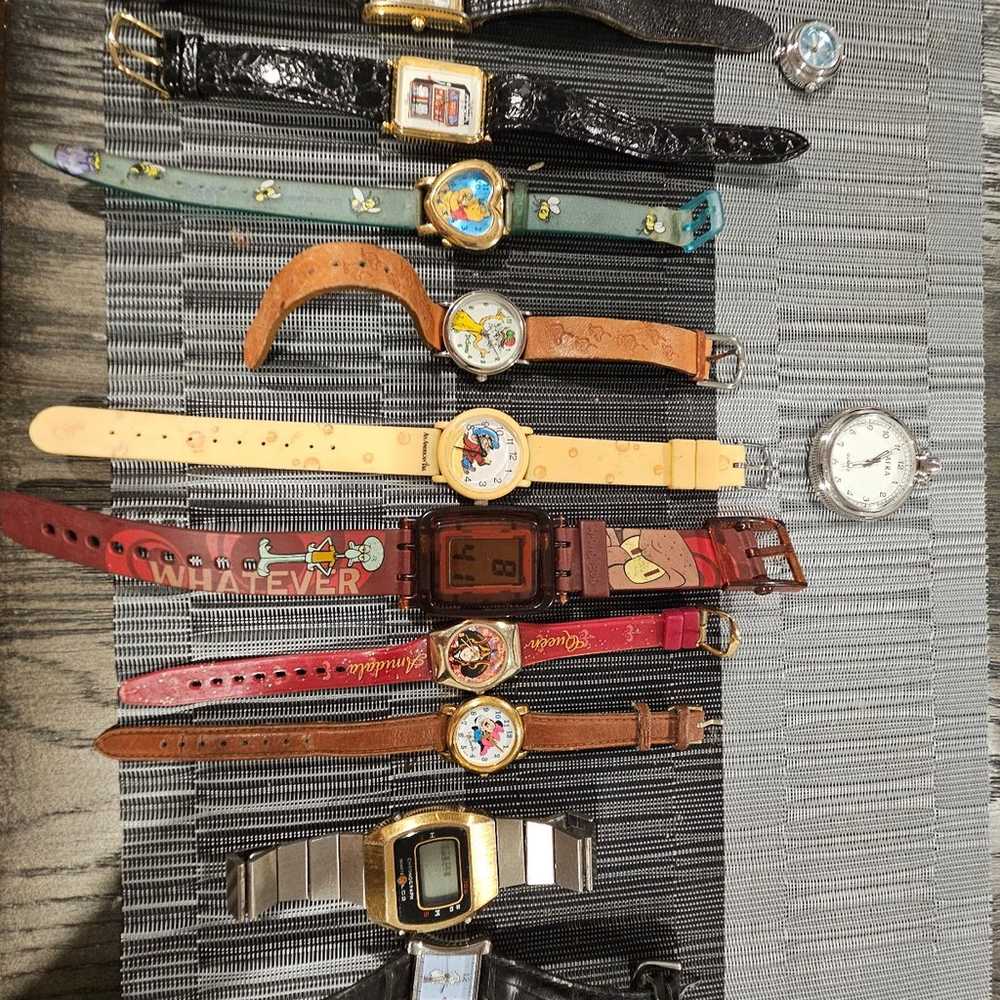 Lot of 13 Vintage watches Disney Mickey Dr Seuss … - image 1