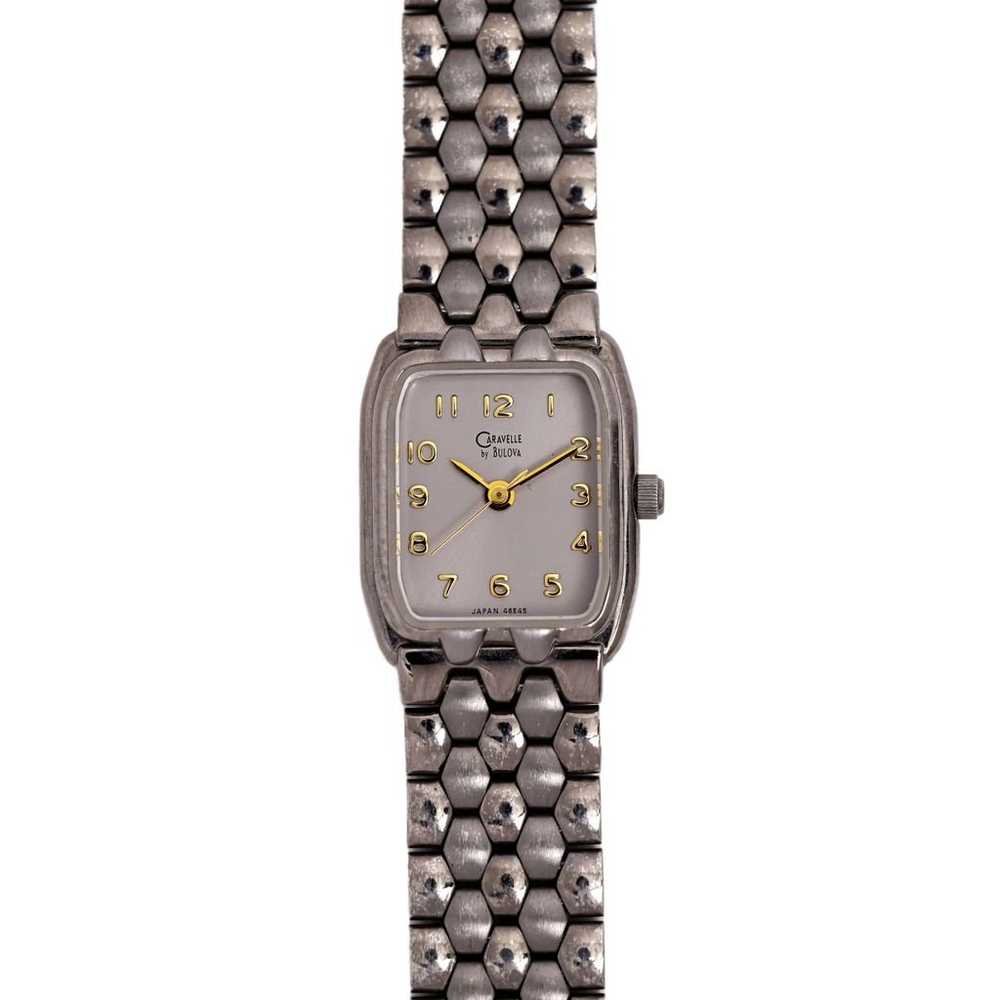 Caravelle Bulova Vintage Ladies Tank Watch Stainl… - image 1