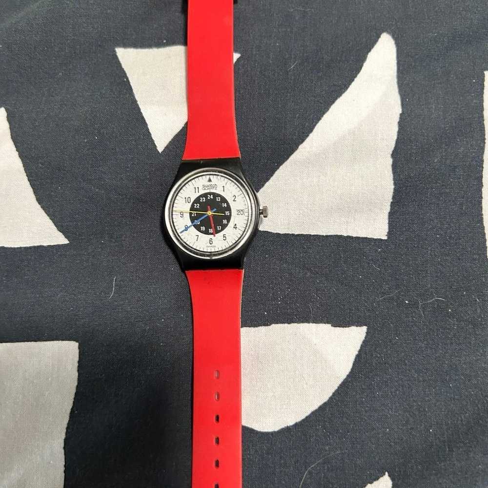 Vintage 1984 Red/Black Swatch Watch - image 2