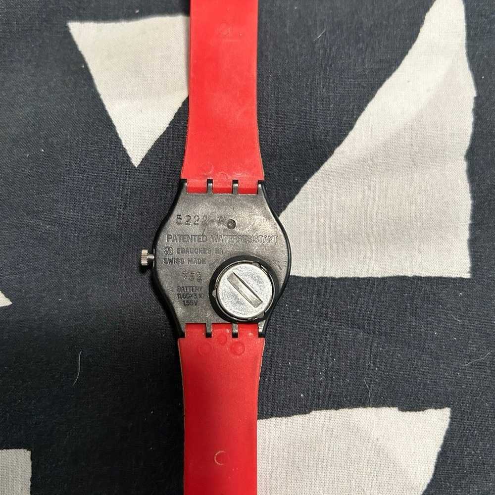 Vintage 1984 Red/Black Swatch Watch - image 3