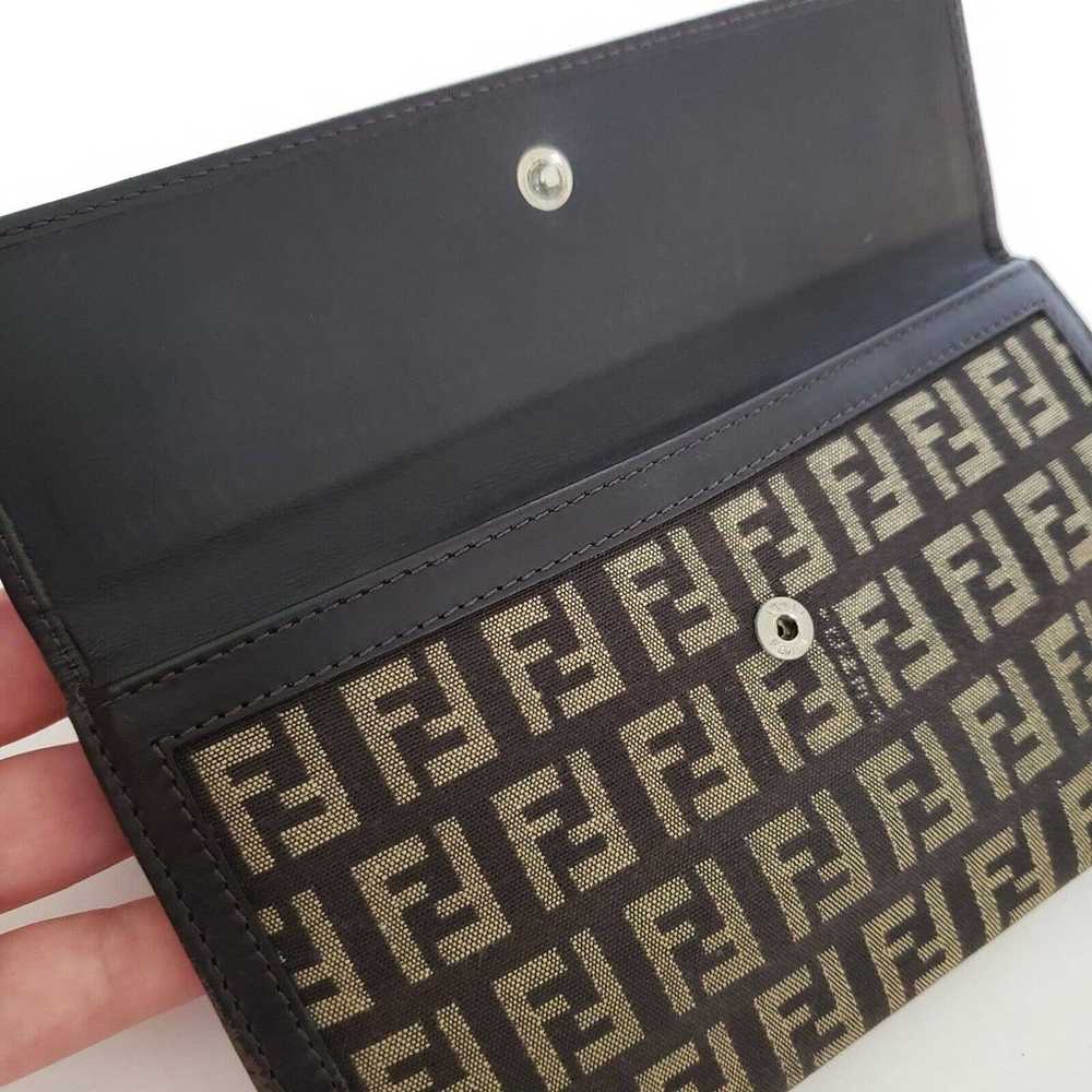 Fendi Zucca Vintage Wallet Canvas Leather Wallet … - image 11