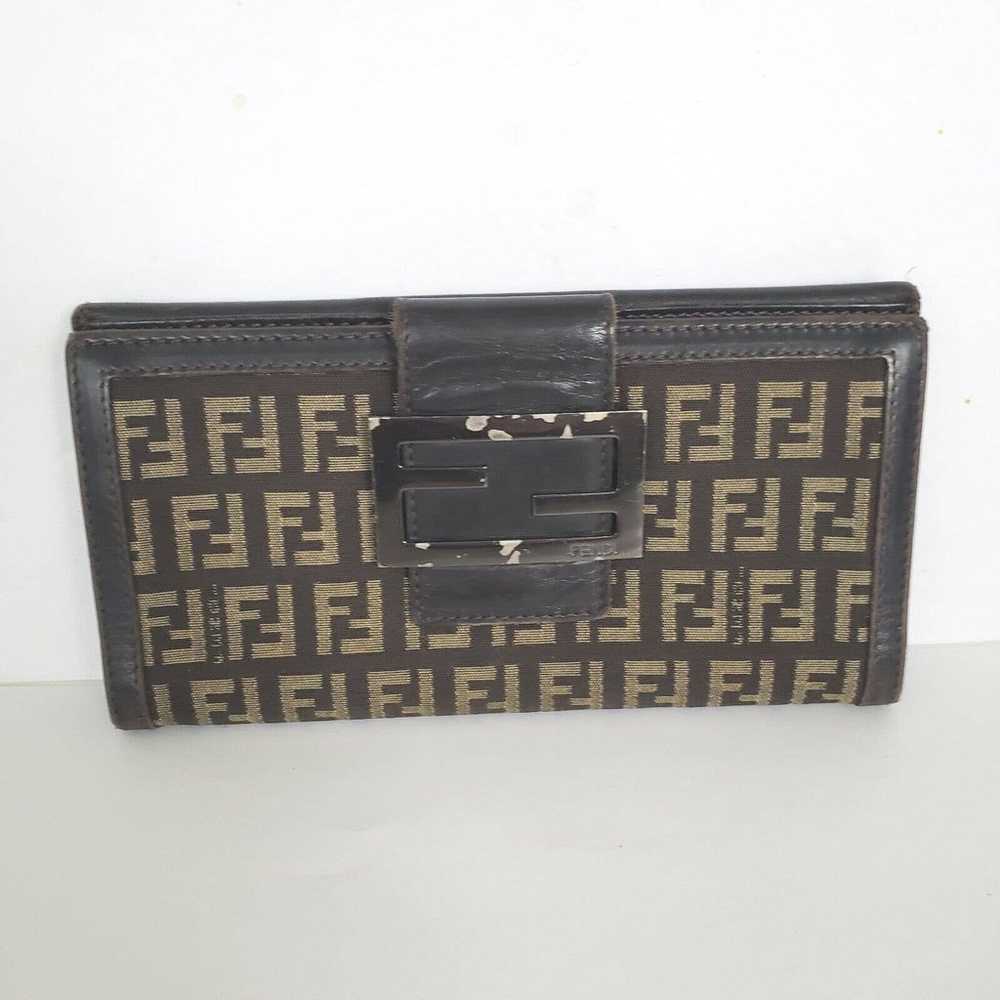 Fendi Zucca Vintage Wallet Canvas Leather Wallet … - image 1