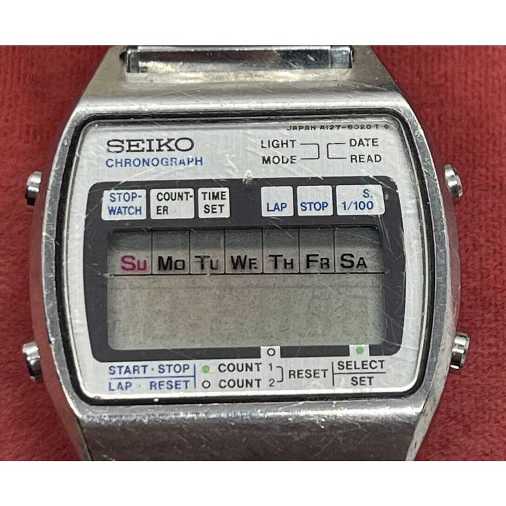 Seiko A127-5029 Vintage chronograph watch LCD dig… - image 3