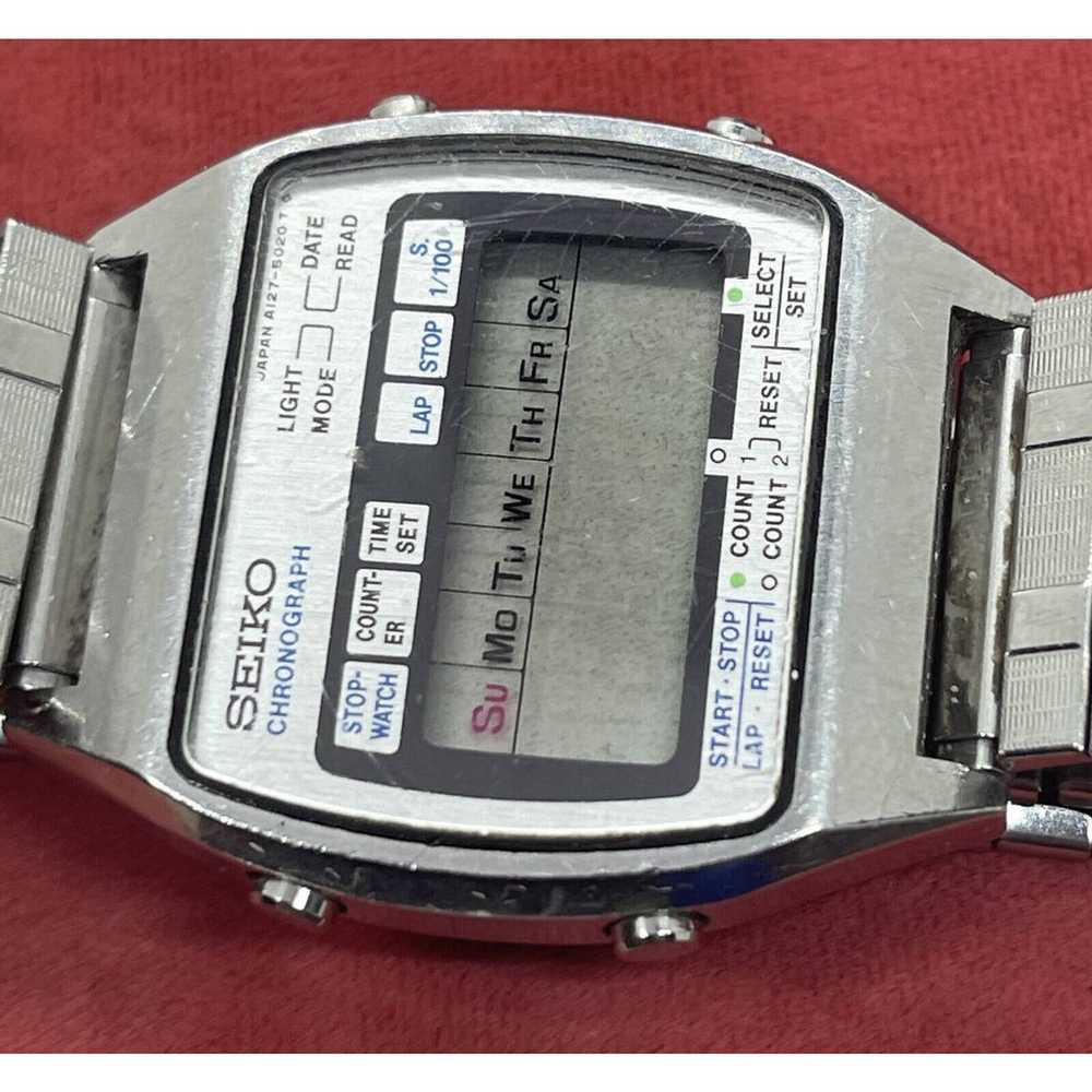 Seiko A127-5029 Vintage chronograph watch LCD dig… - image 4