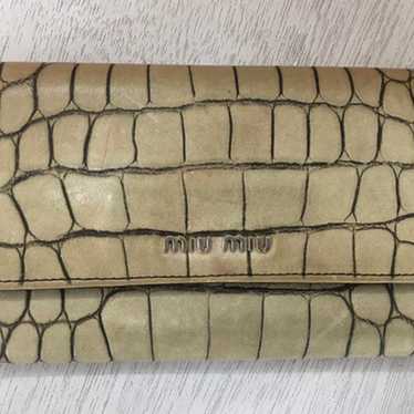 Miu Miu Crocodile Pattern Leather Long Wallet Purs