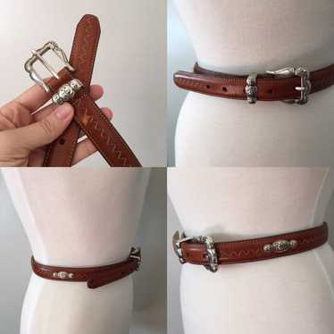 Vintage Brown Leather and Silver Buckle