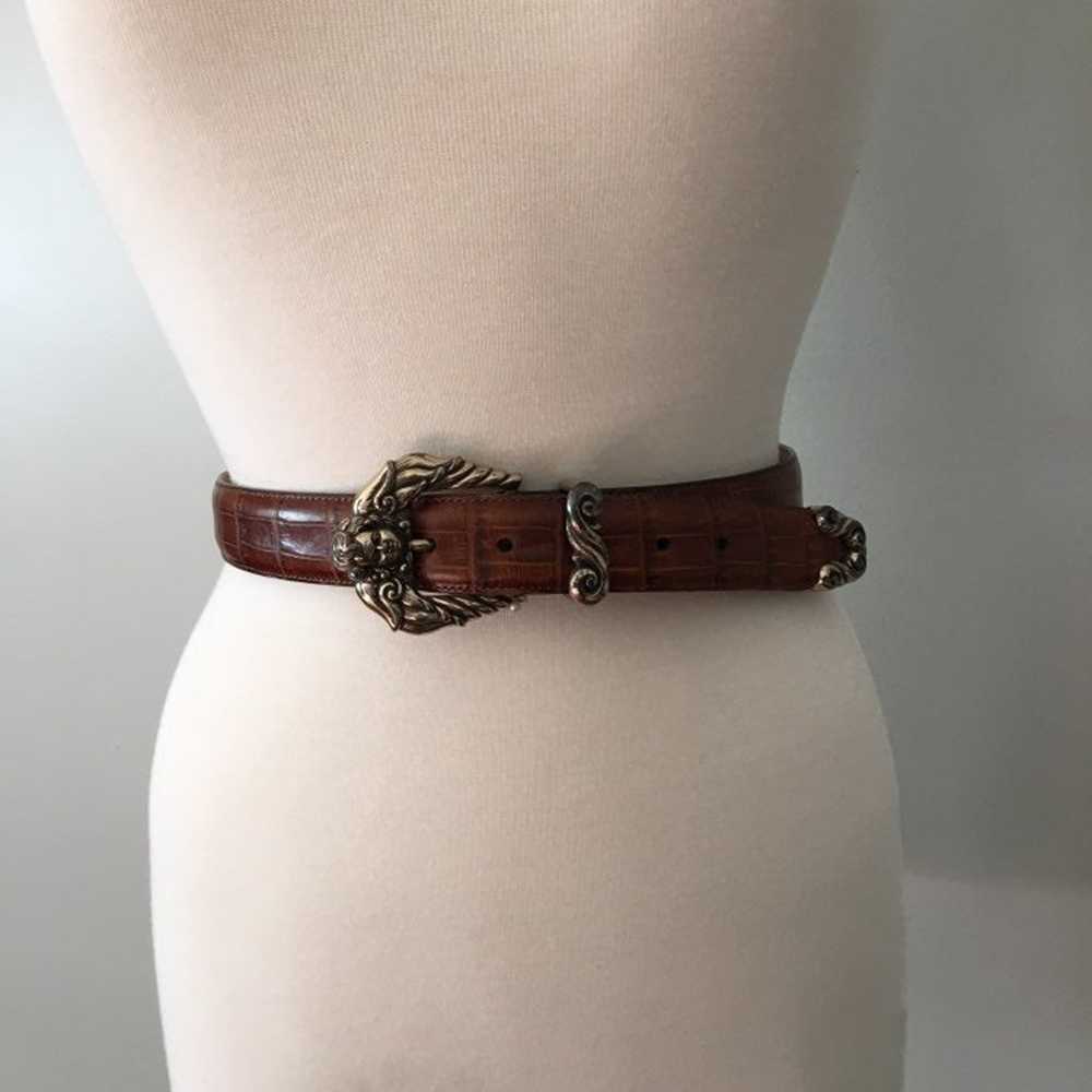 Vintage Brown Leather and Silver Buckle - image 6