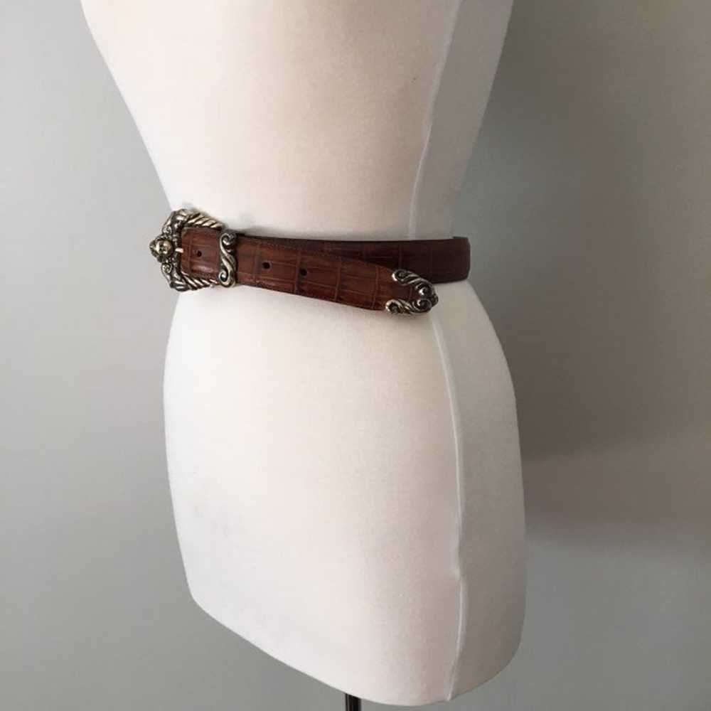 Vintage Brown Leather and Silver Buckle - image 7