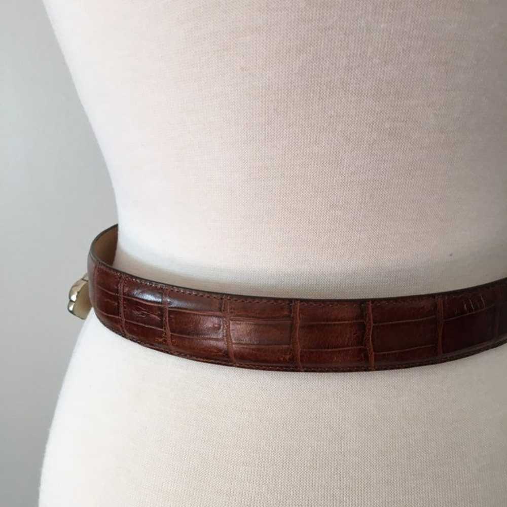 Vintage Brown Leather and Silver Buckle - image 8