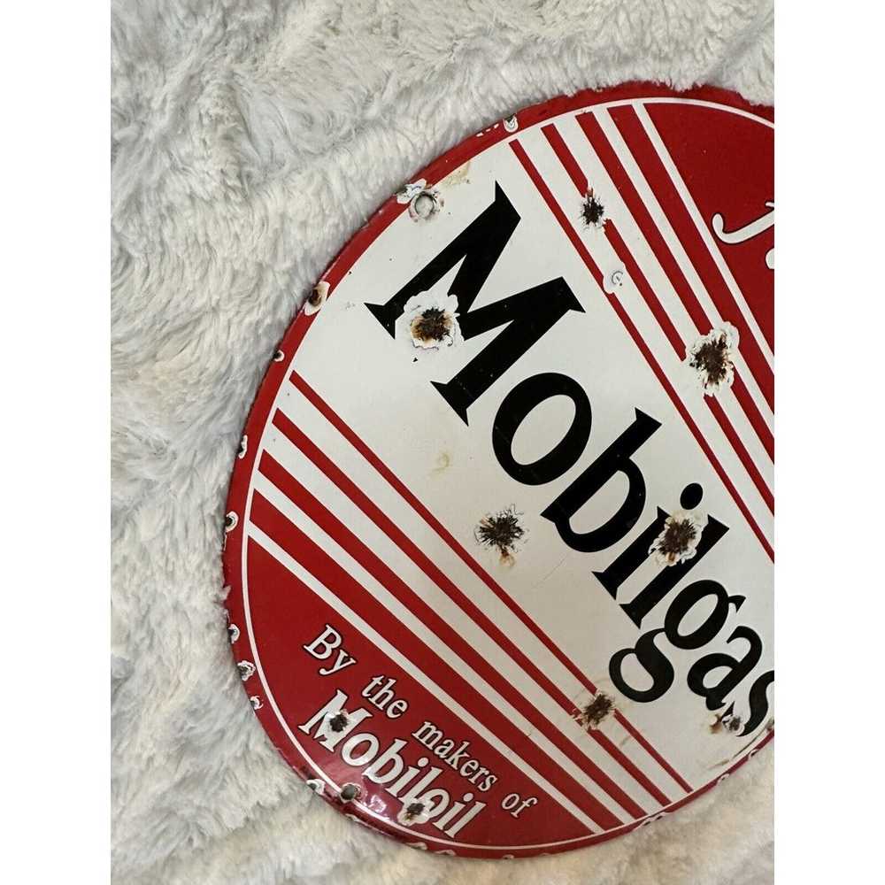 VINTAGE RED MOBIL GAS MOBILOIL PORCELAIN METAL EN… - image 7