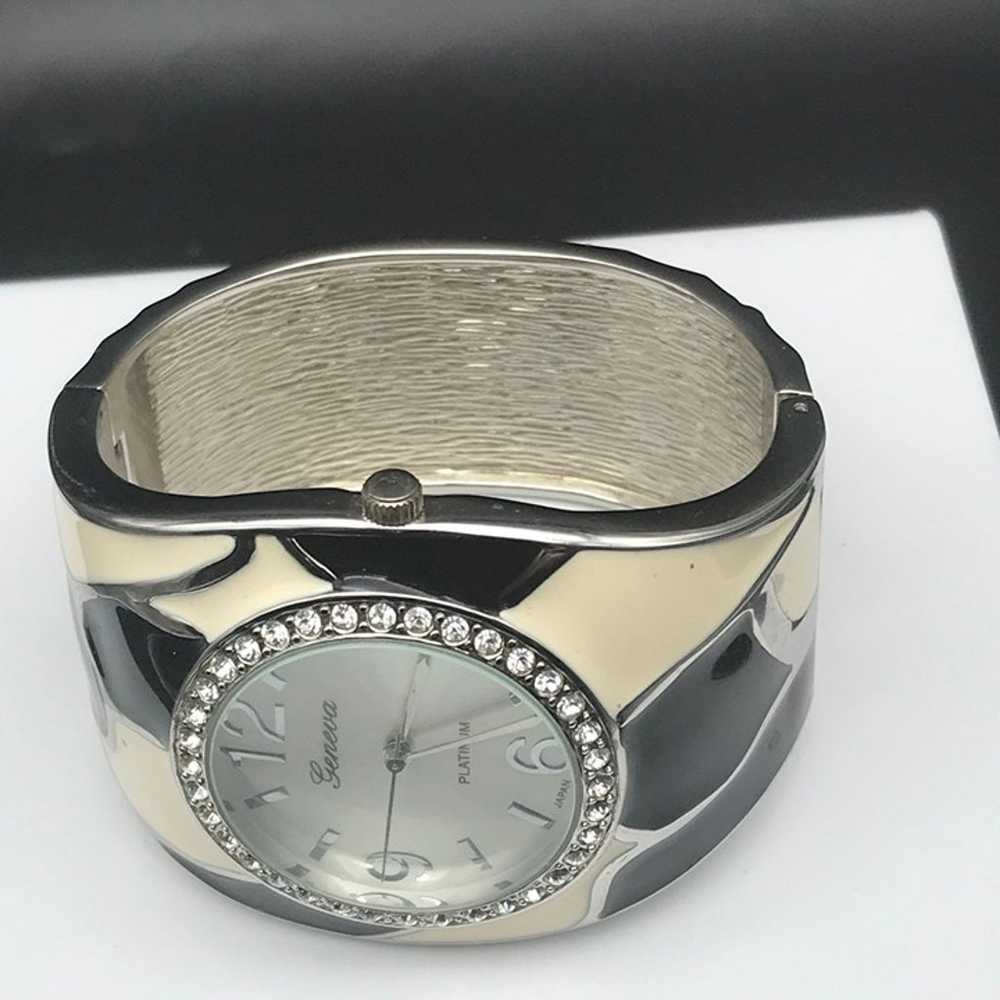 Vintage Geneva Platinum Watch 6964 Cow Cuff Brace… - image 5