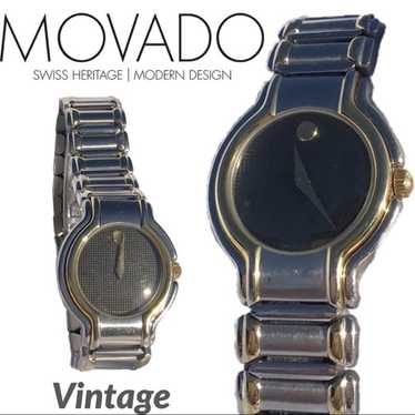 Vintage Movado Museum Silver & gold stainless stee