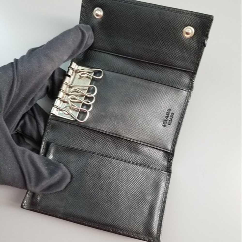 PRADA Black Key Chain Holder Wallet - image 8