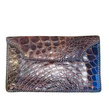 Vintage Genuine Kleinstuber Alligator brown clutch