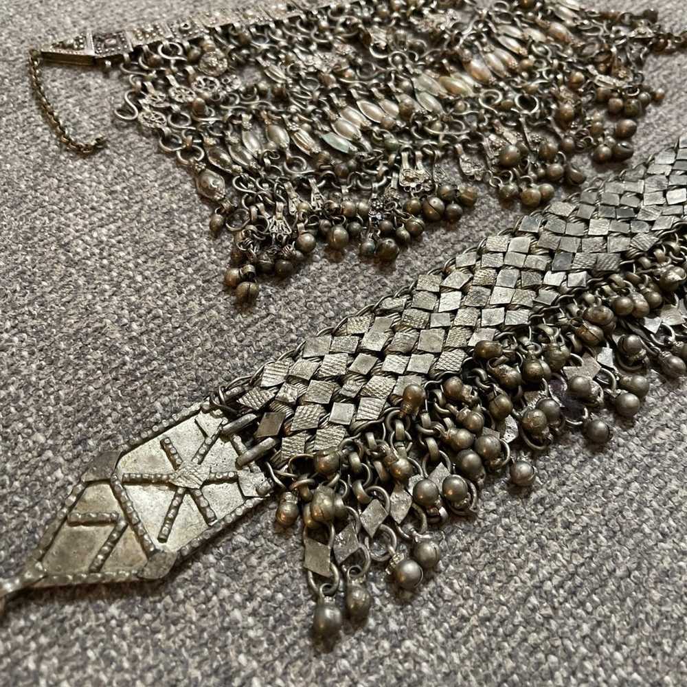 2 Piece Vintage Silver Yemeni Jewish Necklaces - image 2