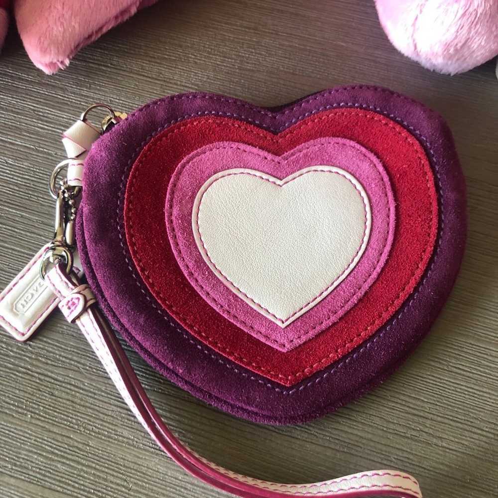 COACH Y2K Vintage Valentines pink red purple Sued… - image 1