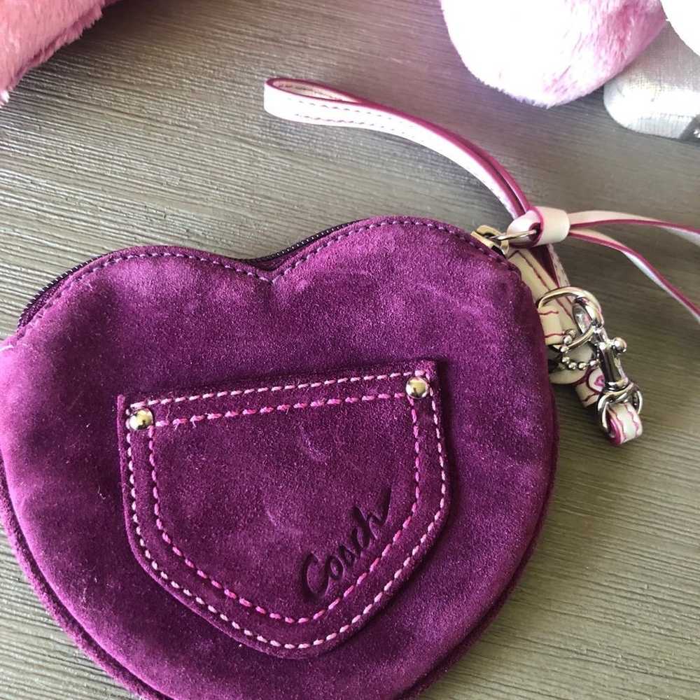 COACH Y2K Vintage Valentines pink red purple Sued… - image 3