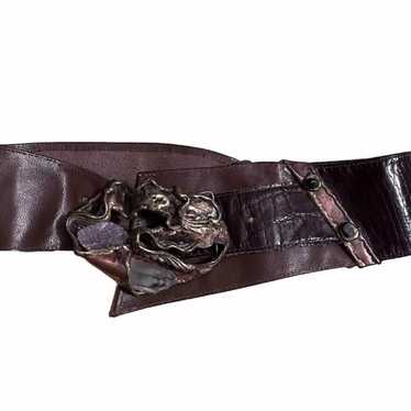 Vintage Carvalhu’s Rio Brutalist Belt with Brass … - image 1