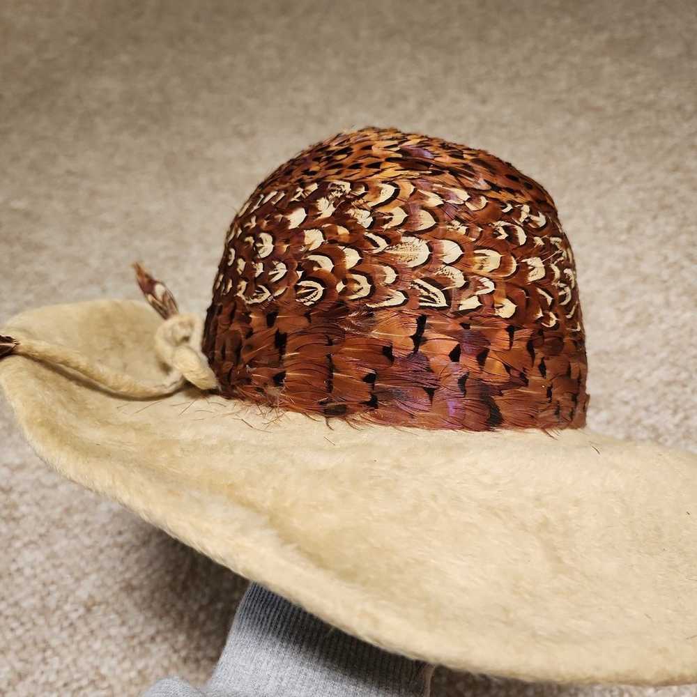 Vintage 1960s Jack McConnell Brown Feathered Hat - image 10