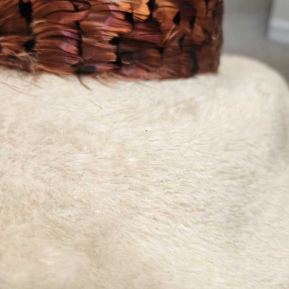 Vintage 1960s Jack McConnell Brown Feathered Hat - image 11