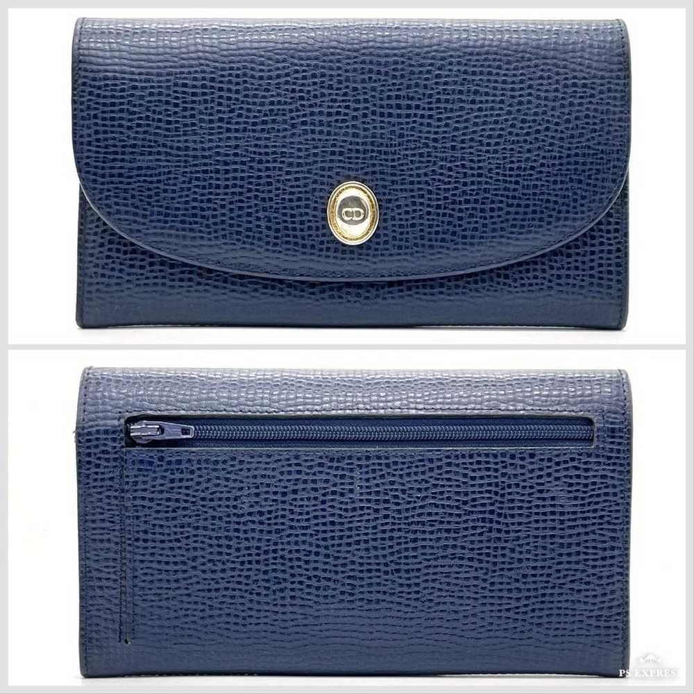 Christian Dior Navy Leather Long Wallet. - image 3