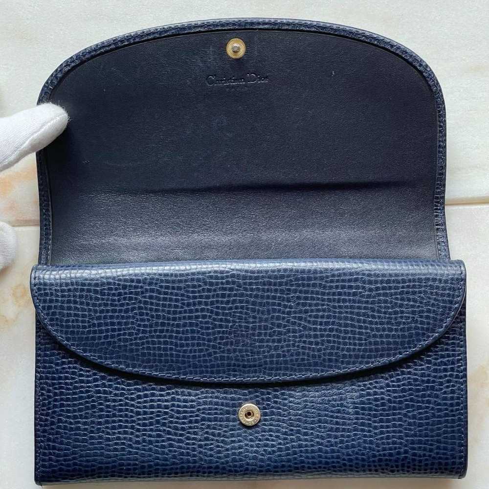 Christian Dior Navy Leather Long Wallet. - image 5