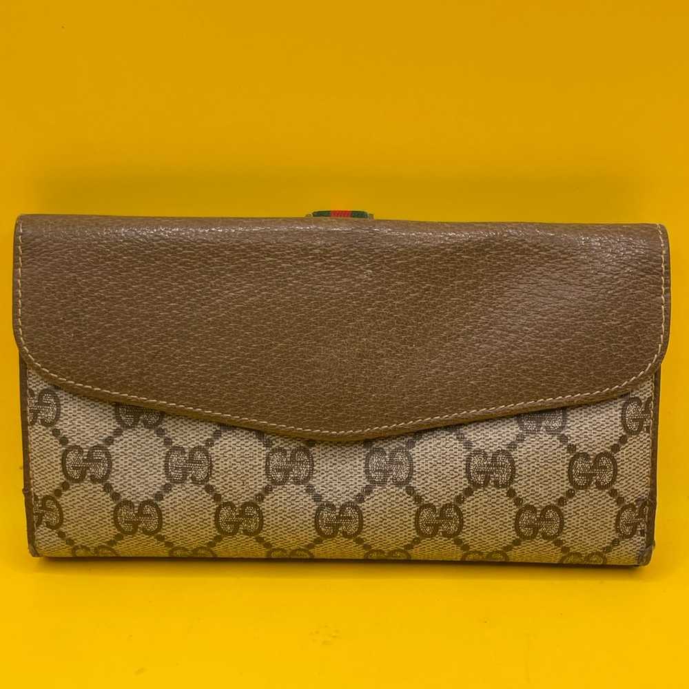 Gucci monogram vintage wallet - image 2