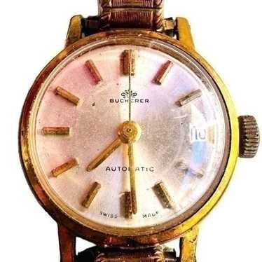 Vintage Bucherer Womens Automatic Gold Plated Watc