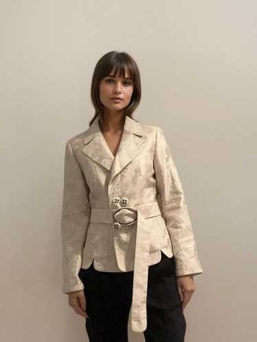 Escada Cream Belted Blazer