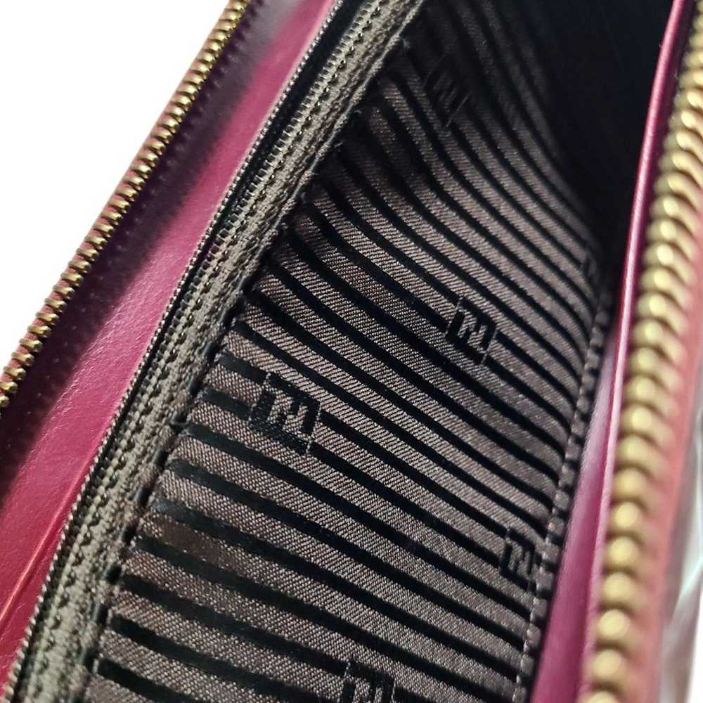 Fendi | Bordeaux Red Patent Leather FF Quilted Zi… - image 10