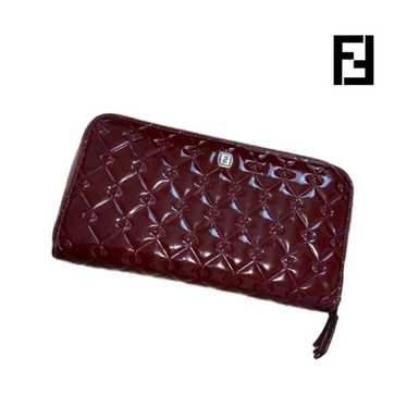 Fendi | Bordeaux Red Patent Leather FF Quilted Zi… - image 1