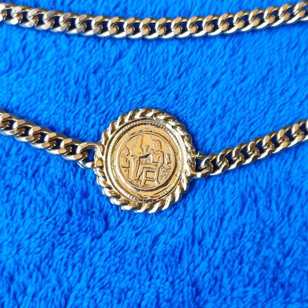 Vintage Egyptian Revival Art Nouveau Scarab Chain… - image 2