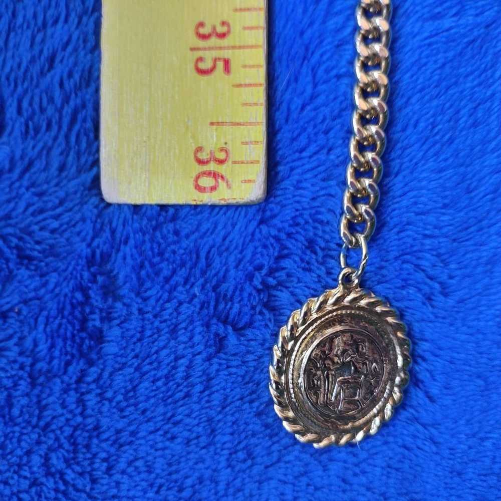 Vintage Egyptian Revival Art Nouveau Scarab Chain… - image 6