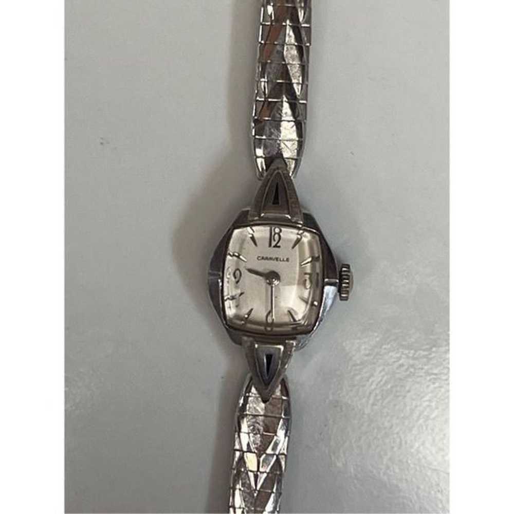 Vtg Working Caravelle By Bulova Stainless Face w/… - image 2