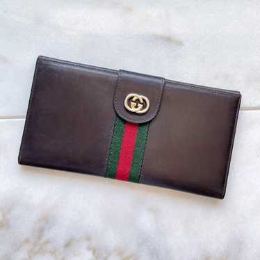 GUCCI Old Gucci Sherry Line Interlocking GG Leath… - image 1