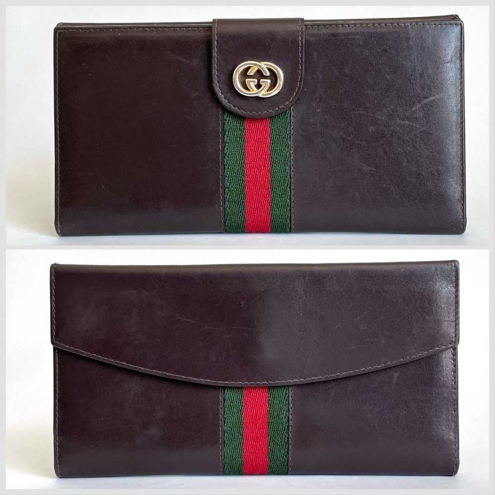 GUCCI Old Gucci Sherry Line Interlocking GG Leath… - image 3