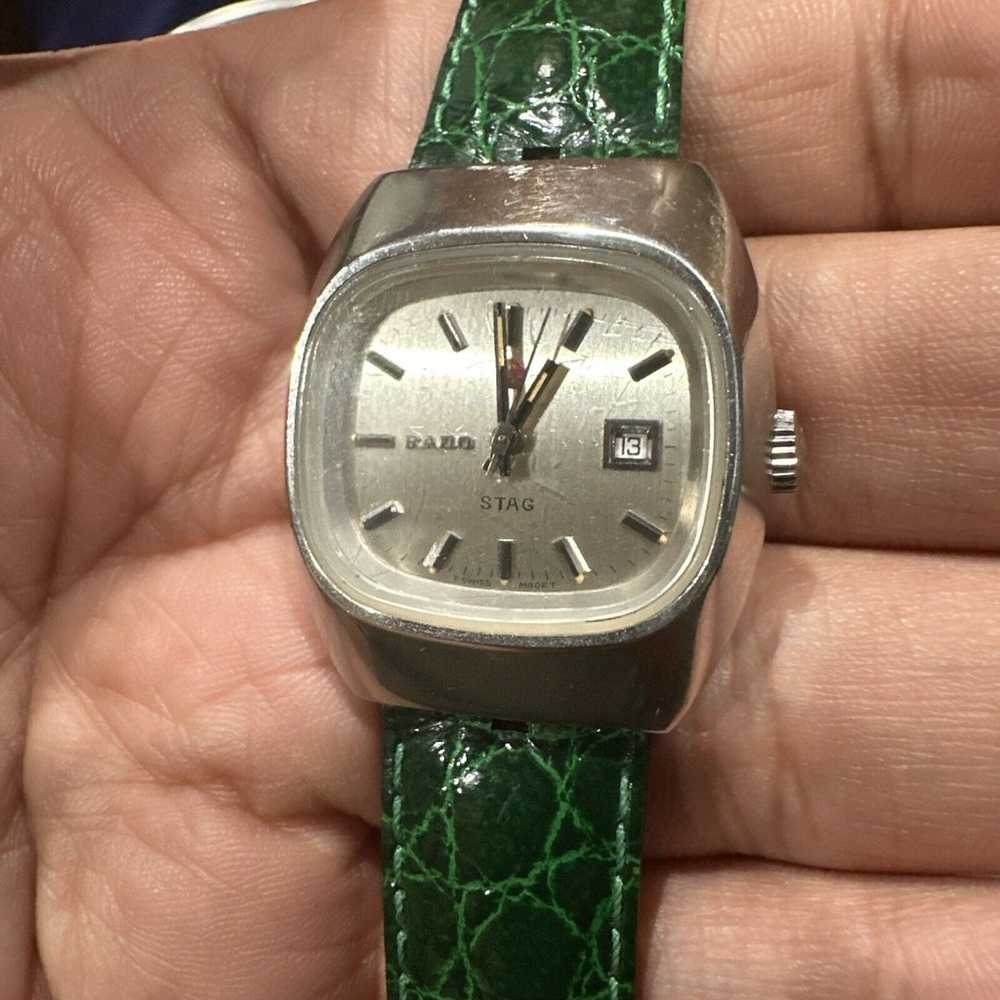 *Works* VINTAGE RADO STAG SWISS W/ DATE WOMENS AU… - image 1