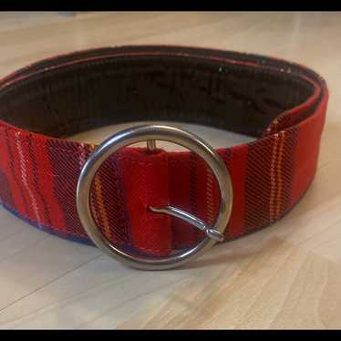 Dolce and Gabbana red plaid belt - image 1