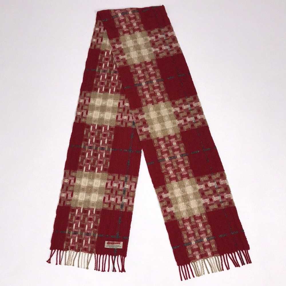 Vintage Burberry fringe Scarf Muffler - image 3