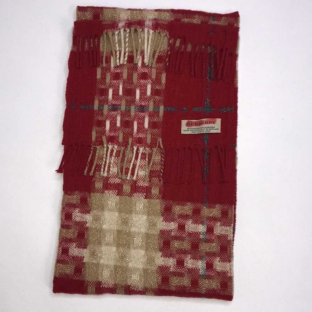 Vintage Burberry fringe Scarf Muffler - image 5