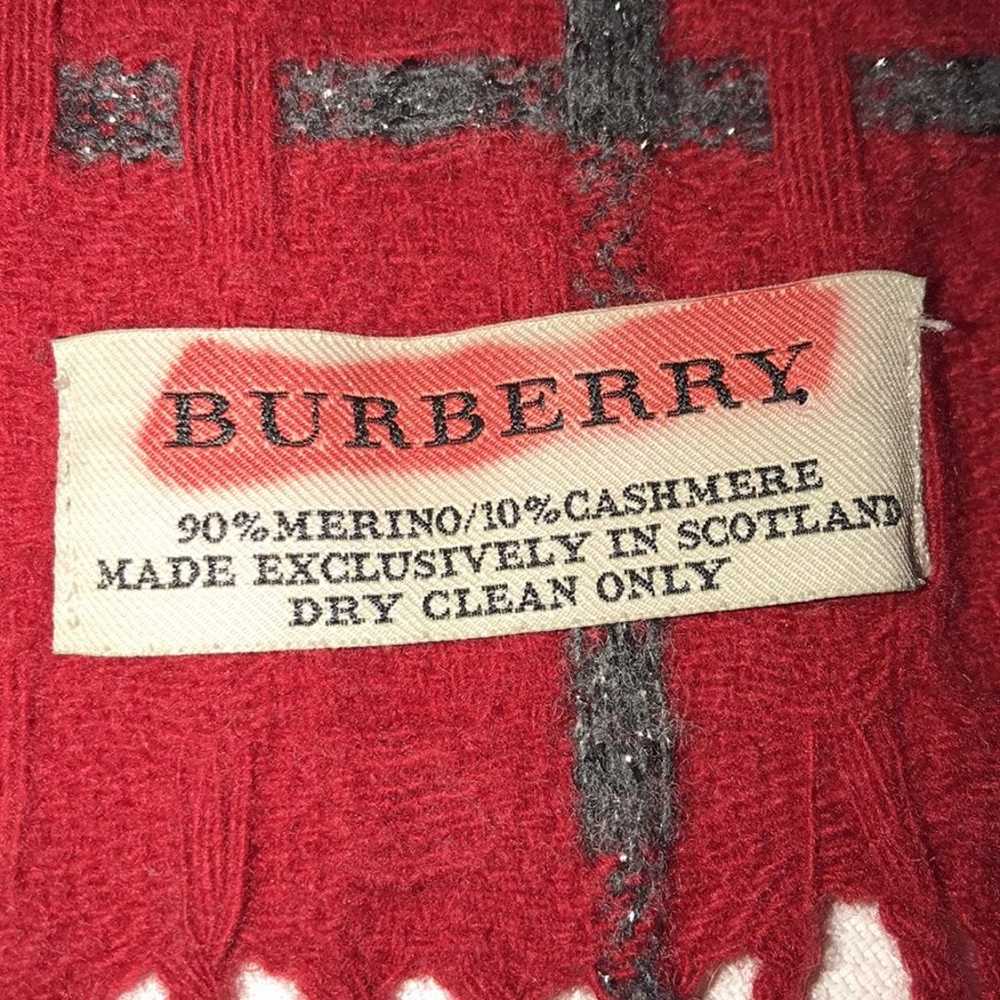 Vintage Burberry fringe Scarf Muffler - image 6