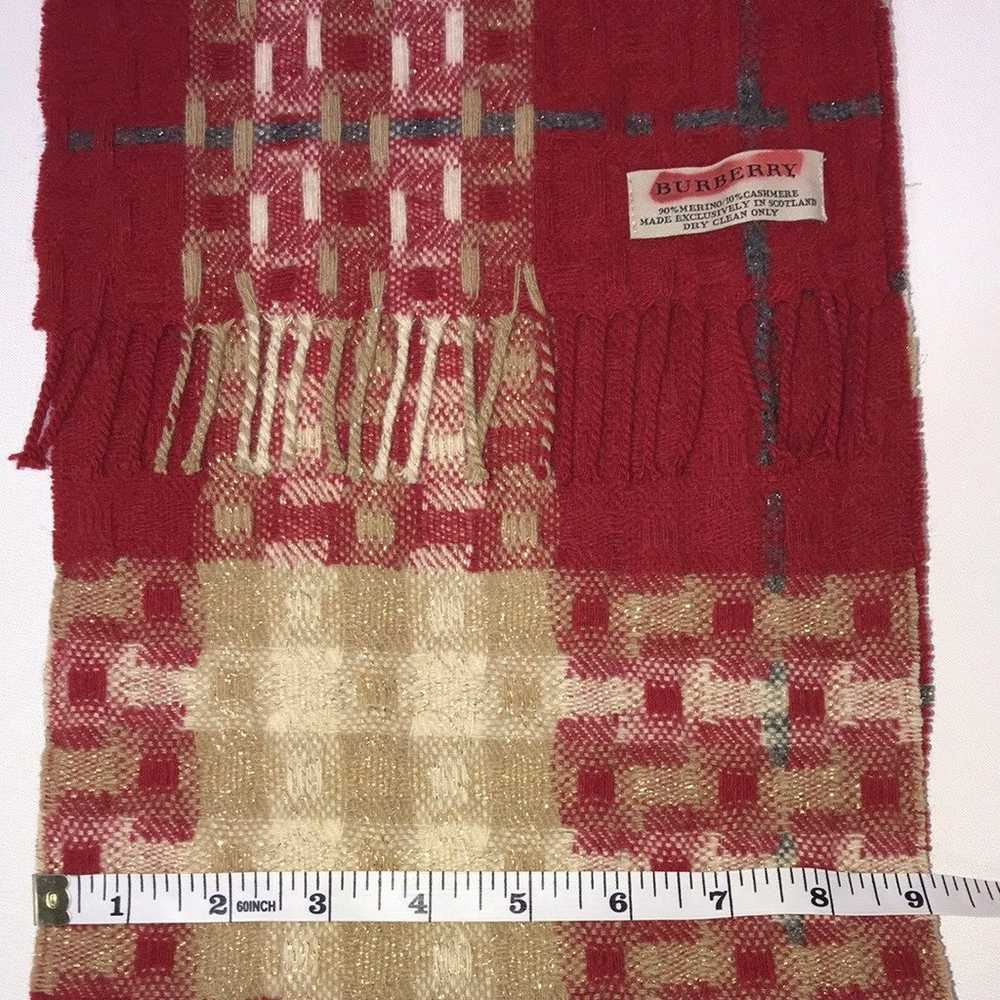 Vintage Burberry fringe Scarf Muffler - image 8