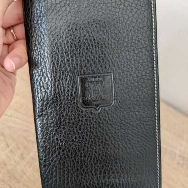 Authentic Celine leather long wallet unisex