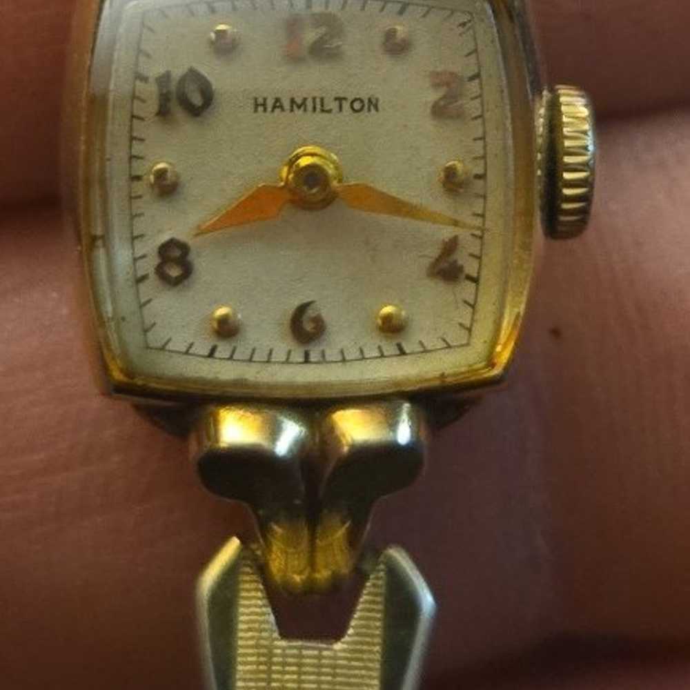 Vintage Hamilton 10K Gold Filled Swiss Ladies Wat… - image 1