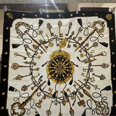 Vintage Hermes 'Les Cles Brown Scarf - image 1