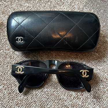 Chanel Sunglasses With Case Vintage Black